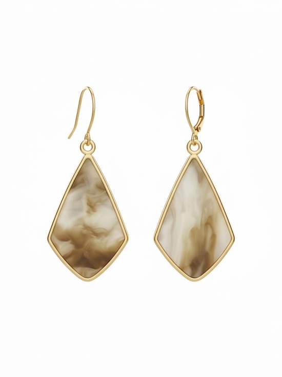 Hypoallergenic Reversible Marble Tear Drop Earrings #6 - Picture 6 of 6